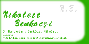 nikolett benkoczi business card